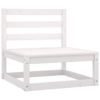  Garden Middle Sofa White Solid Pinewood