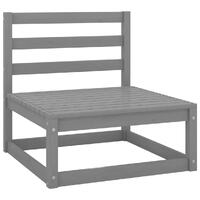  Garden Middle Sofa Grey Solid Pinewood