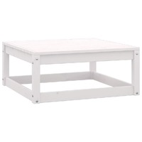  Garden Footstool 70x70x30 cm White Solid Pinewood