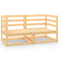  Garden Corner Sofas 2 pcs Solid Pinewood