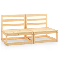  Garden Middle Sofas 2 pcs Solid Pinewood