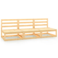  Garden Middle Sofas 3 pcs Solid Pinewood