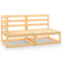  2 Piece Garden Lounge Set Solid Pinewood