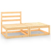  2 Piece Garden Lounge Set Solid Pinewood