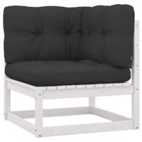  Garden Corner Sofa with Anthracite Cushions Solid Pinewood