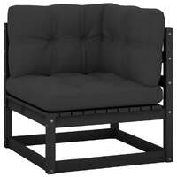  Garden Corner Sofa with Anthracite Cushions Solid Pinewood