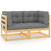  Garden 2-Seater Sofa with Cushions Solid Pinewood
