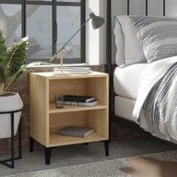  Bed Cabinets with Metal Legs 2 pcs Sonoma Oak 40x30x50 cm