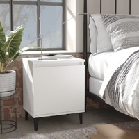 Bed Cabinet with Metal Legs White 40x30x50 cm