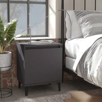  Bed Cabinet with Metal Legs Grey 40x30x50 cm