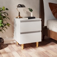 Bed Cabinets with Solid Pinewood Legs 2 pcs White 40x35x50 cm