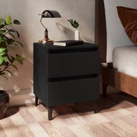 Bed Cabinets 2 pcs Black 40x35x50 cm Engineered Wood