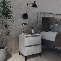  Bed Cabinet Concrete Grey 40x35x50 cm Engineered Wood