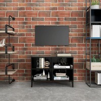  TV Cabinet with Metal Legs Black 69.5x30x50 cm