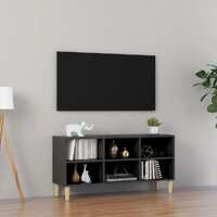  TV Cabinet with Solid Wood Legs Grey 103.5x30x50 cm