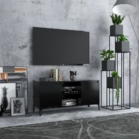  TV Cabinet with Metal Legs Black 103.5x35x50 cm