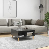  Coffee Table High Gloss Grey 60x60x30 cm Engineered Wood