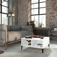  Coffee Table High Gloss White 60x60x30 cm Engineered Wood