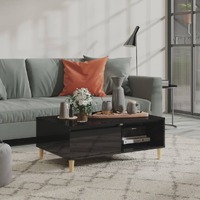  Coffee Table High Gloss Black 90x60x35 cm Engineered Wood