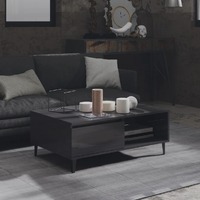  Coffee Table High Gloss Grey 90x60x35 cm Engineered Wood