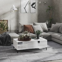  Coffee Table High Gloss White 103.5x60x35 cm Engineered Wood