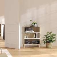  Sideboard White and Sonoma Oak 57x35x70 cm Engineered Wood