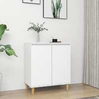  Sideboard with Solid Wood Legs White 60x35x70 cm Engineered Wood