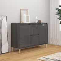  Sideboard High Gloss Grey 101x35x70 cm Engineered Wood