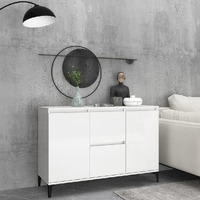  Sideboard High Gloss White 104x35x70 cm Engineered Wood
