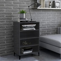  Sideboard High Gloss Grey 57x35x90 cm Engineered Wood