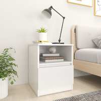  Bed Cabinet White 40x40x50 cm Engineered Wood
