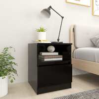 Bed Cabinets 2 pcs Black 40x40x50 cm Engineered Wood