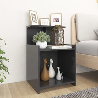  Bed Cabinet Grey 40x35x60 cm Engineered Wood