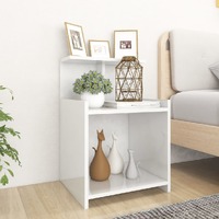  Bed Cabinet High Gloss White 40x35x60 cm Engineered Wood