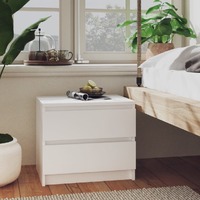  Bed Cabinet White 50x39x43.5 cm Engineered Wood