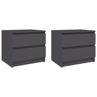  Bed Cabinets 2 pcs Grey 50x39x43.5 cm Engineered Wood