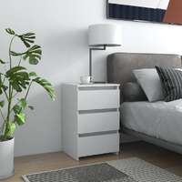  Bed Cabinet White 40x35x62.5 cm Engineered Wood