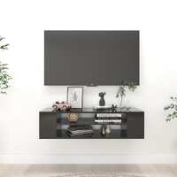  Hanging TV Cabinet High Gloss Black 100x30x26.5 cm Engineered Wood