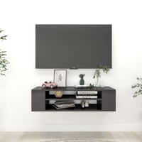  Hanging TV Cabinet High Gloss Grey 100x30x26.5 cm Engineered Wood