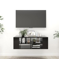  Wall-Mounted TV Cabinet Black 102x35x35 cm Engineered Wood