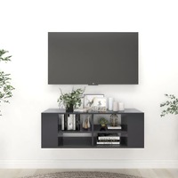  Wall-Mounted TV Cabinet Grey 102x35x35 cm Engineered Wood