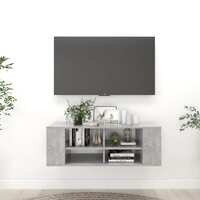  Wall-Mounted TV Cabinet Concrete Grey 102x35x35 cm Engineered Wood
