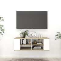  Wall-Mounted TV Cabinet White&amp;Sonoma Oak 102x35x35cm Engineered Wood