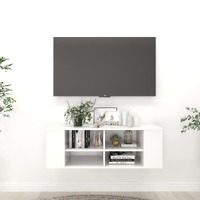  Wall-Mounted TV Cabinet High Gloss White 102x35x35 cm Engineered Wood