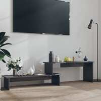  TV Cabinet High Gloss Grey 180x30x43 cm Engineered Wood