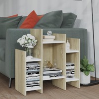  Side Cabinet Sonoma Oak and White 60x26x60 cm Engineered Wood