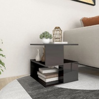  Side Table High Gloss Grey 40x40x40 cm Engineered Wood