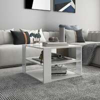  Coffee Table High Gloss White 60x60x40 cm Engineered Wood