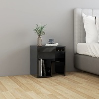  Bed Cabinet High Gloss Black 40x30x40 cm Engineered Wood
