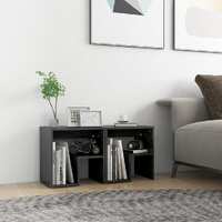  Bed Cabinets 2 pcs High Gloss Grey 40x30x40 cm Engineered Wood